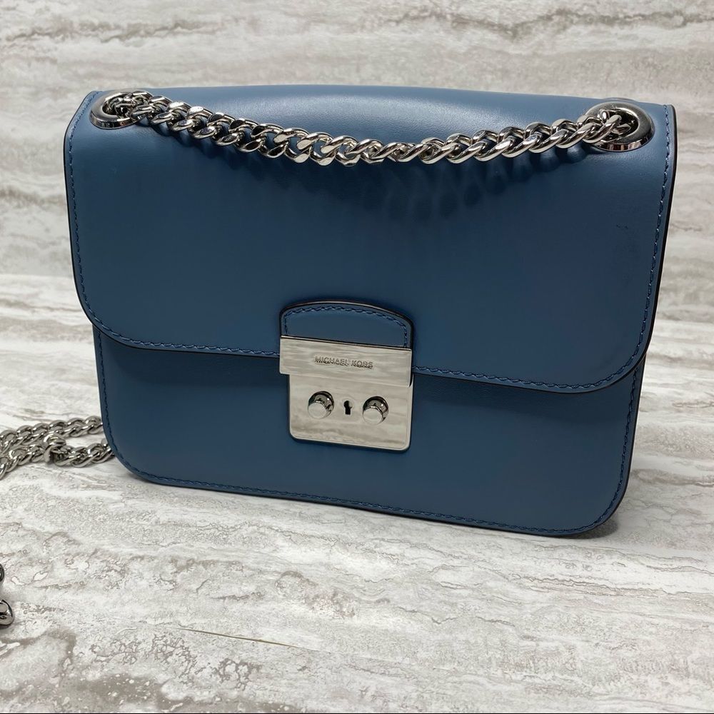Michael Kors Sloan Editor Chain Shoulder Bag Blue
